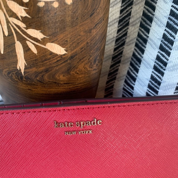 Kate spade large slim bifold wallet rosso red - Picture 3 of 7